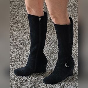 Elegant Black Knee-High Women's Boots